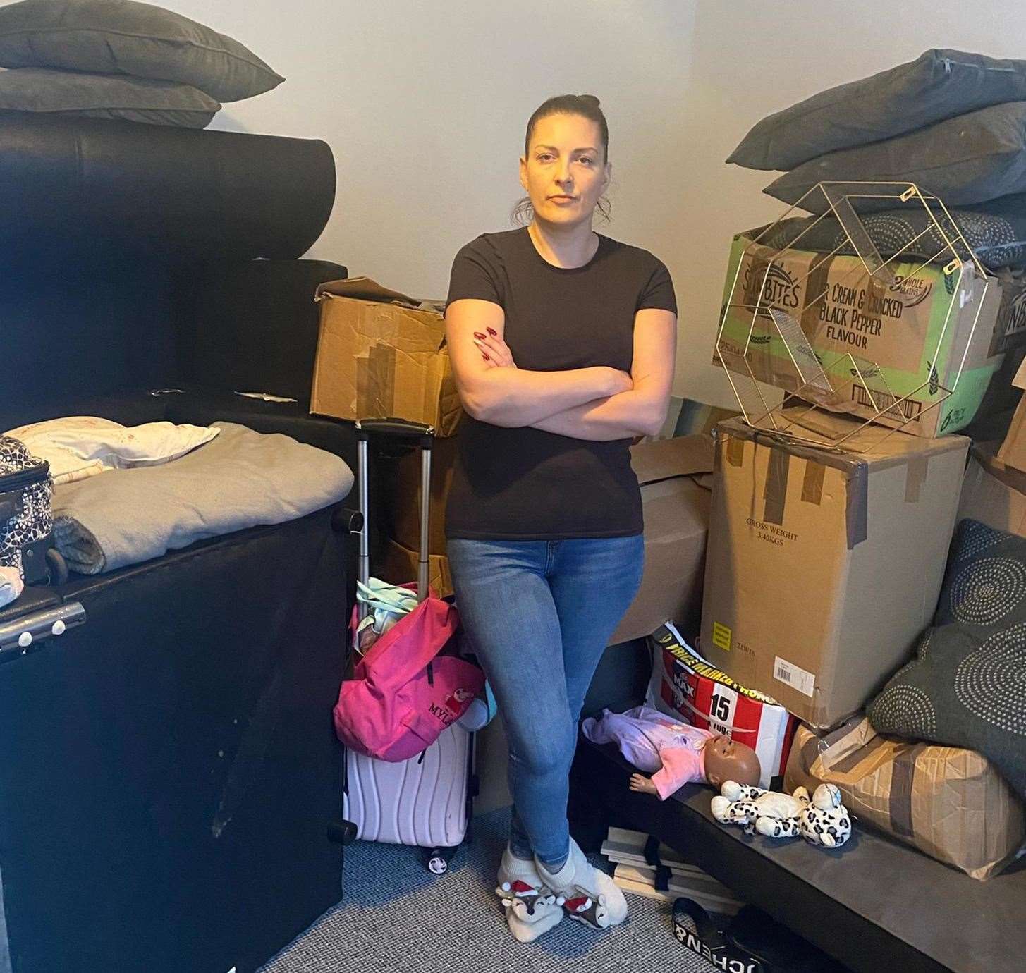 When Gemma Cushing arrived at the Dover house, she found it was already furnished so there are now boxes everywhere and little room to move