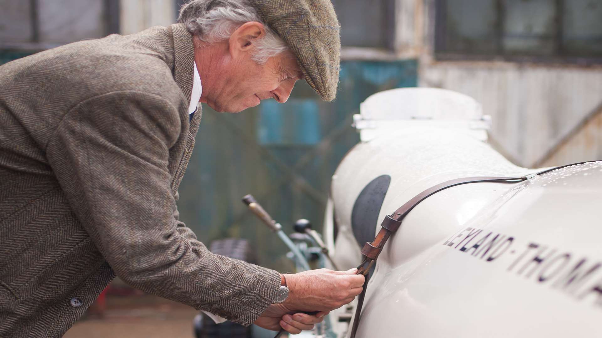David Haywood with his historic Leyland-Thomas car. Picture: Stefan Marjoram