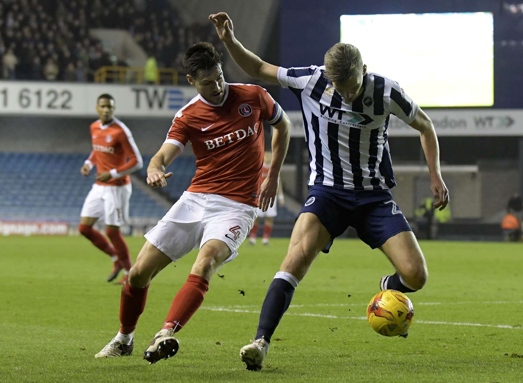 Charlton close down Millwall at the New Den. Picture: Barry Goodwin