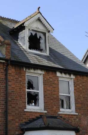 The house in South Road, Hythe, which was damaged by fire