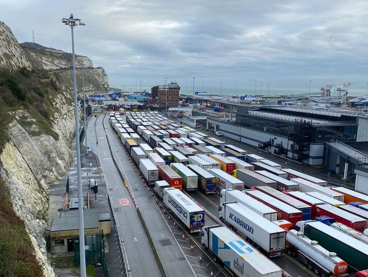 Lorries queue at Dover, while the cliffs (pictured) wouldn't be there if it wasn't for geography Picture: Barry Goodwin