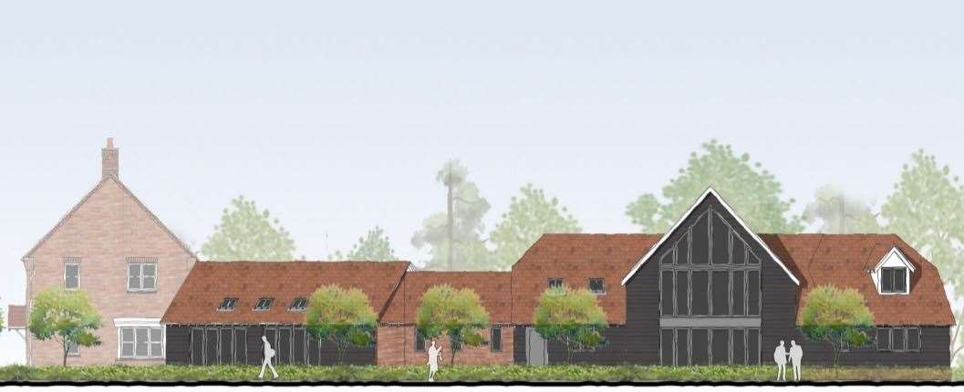 Artists impression of the proposed Retreat community hub Waterbrook Park in Sevington. Picture: Mulberry Homes