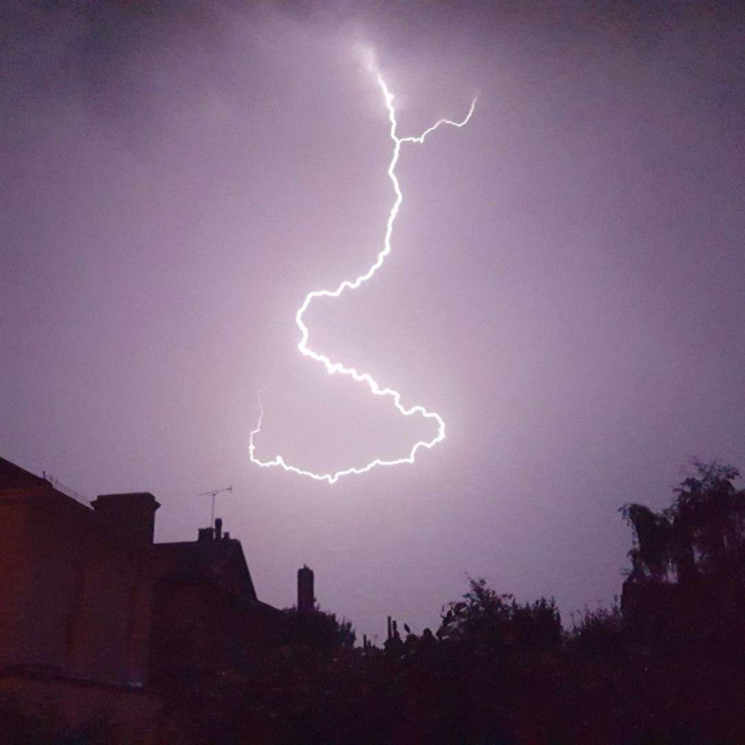 The moment lightning hit Tunbridge Wells. Picture: Helen Glassey (2232176)