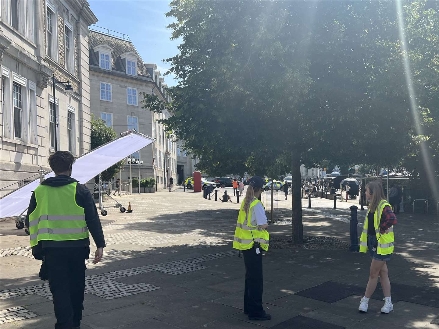 Film crews were spotted outside County Hall in Maidstone
