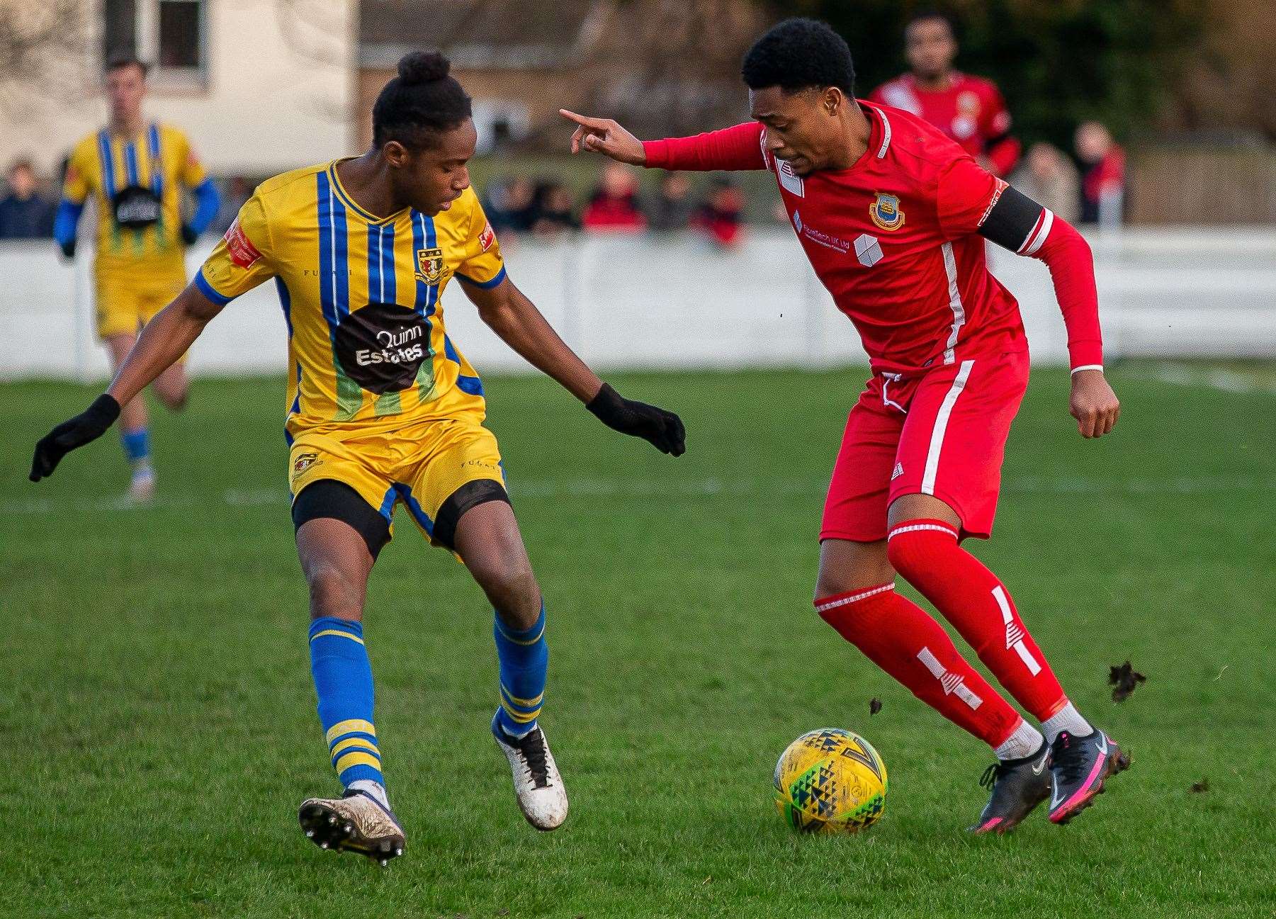 Whitstable's Stephen Okoh cuts inside. Picture: Les Biggs