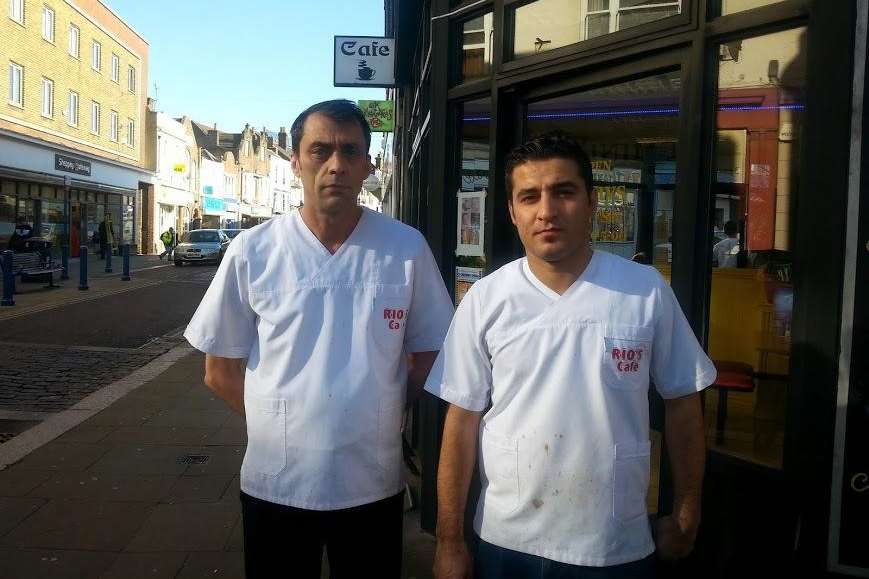 Huseyin Cecen and Muzo Tasdogan from Rio's Cafe in Sheerness