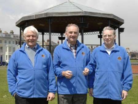 We need your help. Bill Butler, Steve Misson and Dave Ingram at the bandstand on Walmer Green