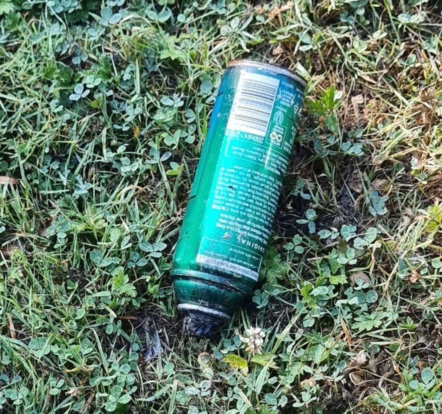 A deodorant can was also found on the field