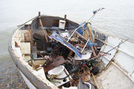The wreck of John Chapman's boat in Herne Bay