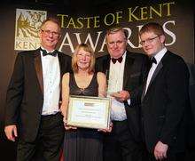 John Warnett with Pam and Phil Miles of Godmersham Game, the Kent Meat Retailer of the Year, and Gary White of NFU Mutual