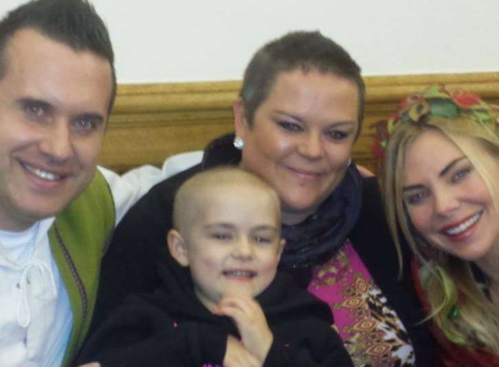 Megan Gridley with her mum Katie Weale meets Mr Maker and Samantha Womack last Christmas