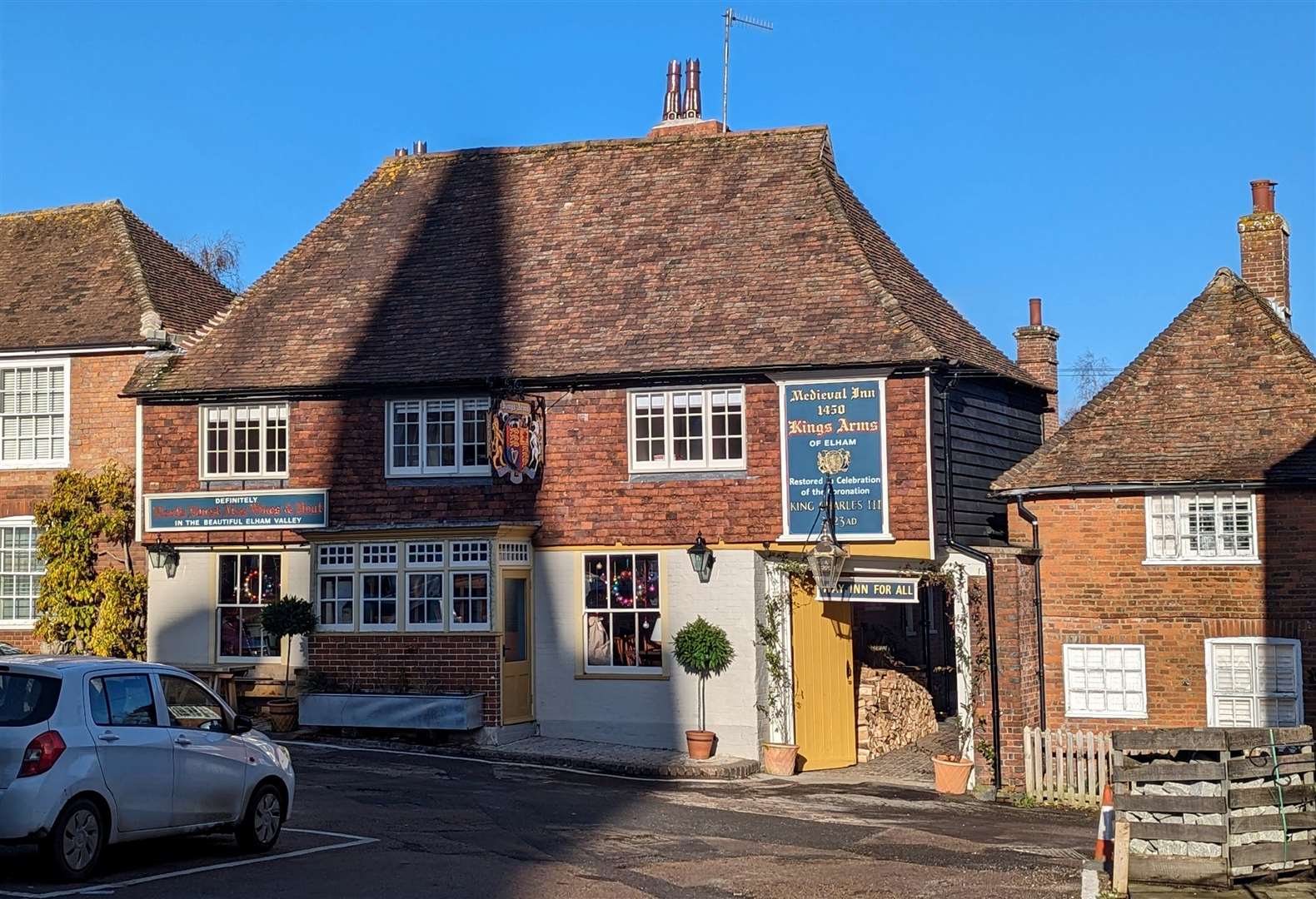 Reporter Rhys Griffiths walks from Newington to Elham via Lyminge, along part of the route of the former Elham Valley railway line. Pictured is the Kings Arms in Elham