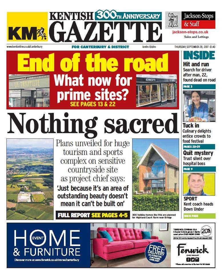 The Kentish Gazette is published every Thursday