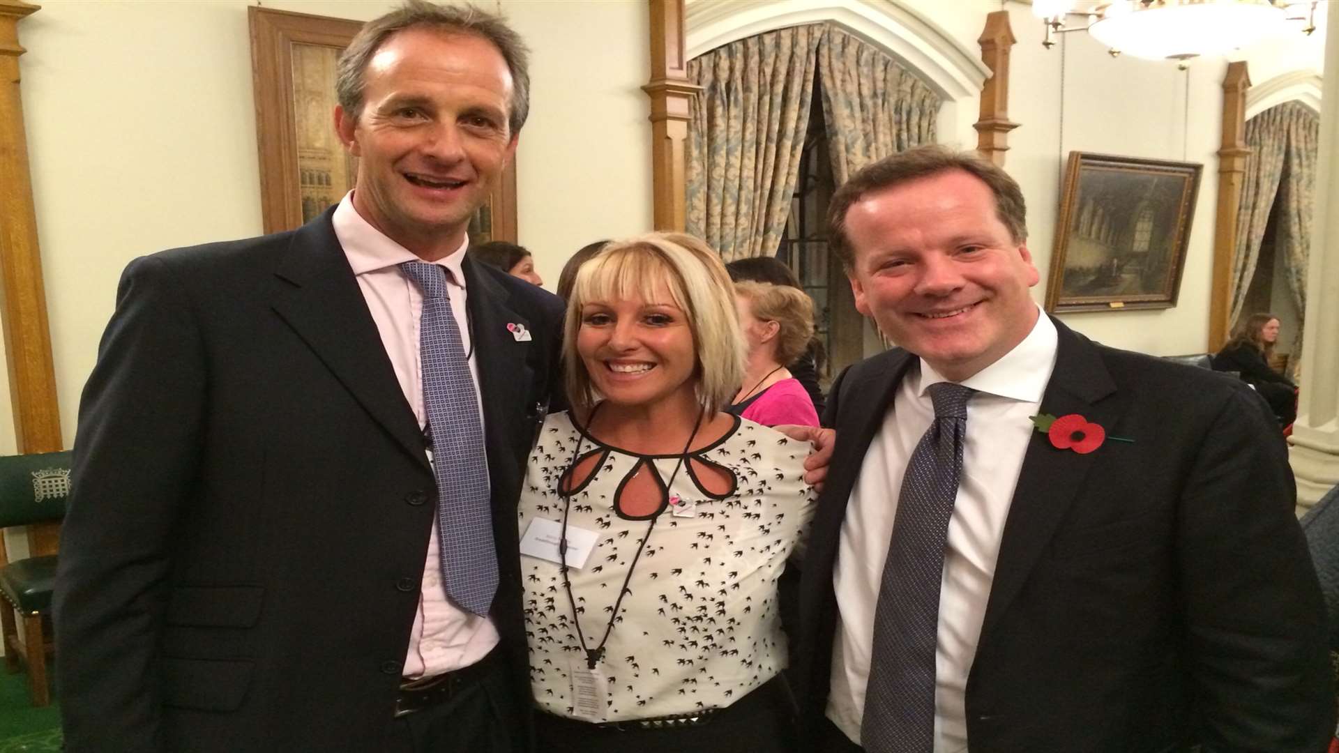 Breakthrough Breast Cancer chief executive Chris Askew, ambassador Kerry Rubins and MP Charlie Elphicke