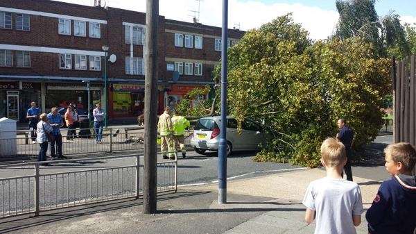 The incident at Valley Drive, Gravesend. Picture: @checkov1975