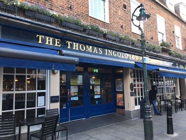 The fight broke out outside The Thomas Ingoldsby in Canterbury. Stock pictures