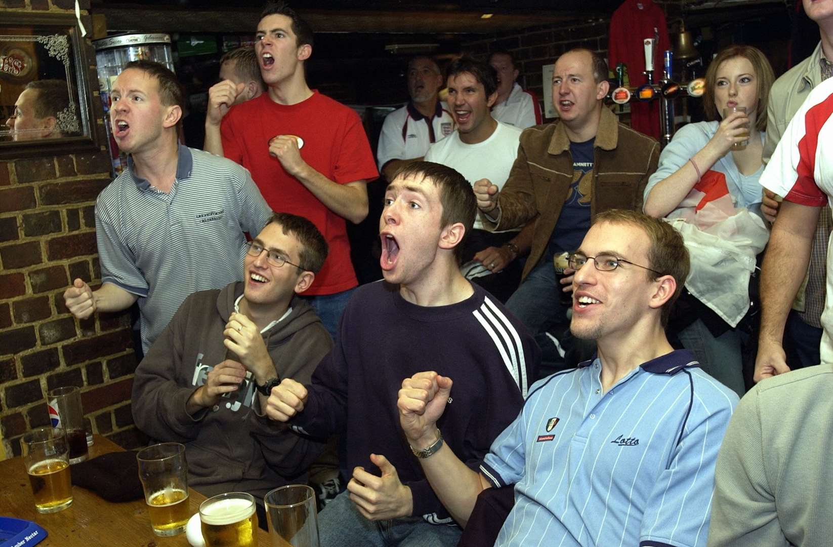 Fans at the Cross Keys pub in Canterbury watch England defeat Australia in the Rugby World Cup final in November 2003. The pub is currently shut but there are plans for a revamp