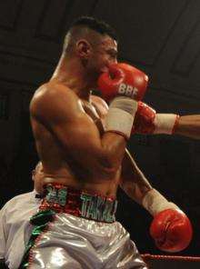 Takaloo in action in his previous bout in January 2008 against Anthony Small.