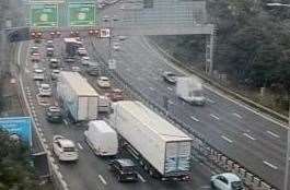 Delays on the M25, approaching the Dartford Tunnel. Picture: Highways England