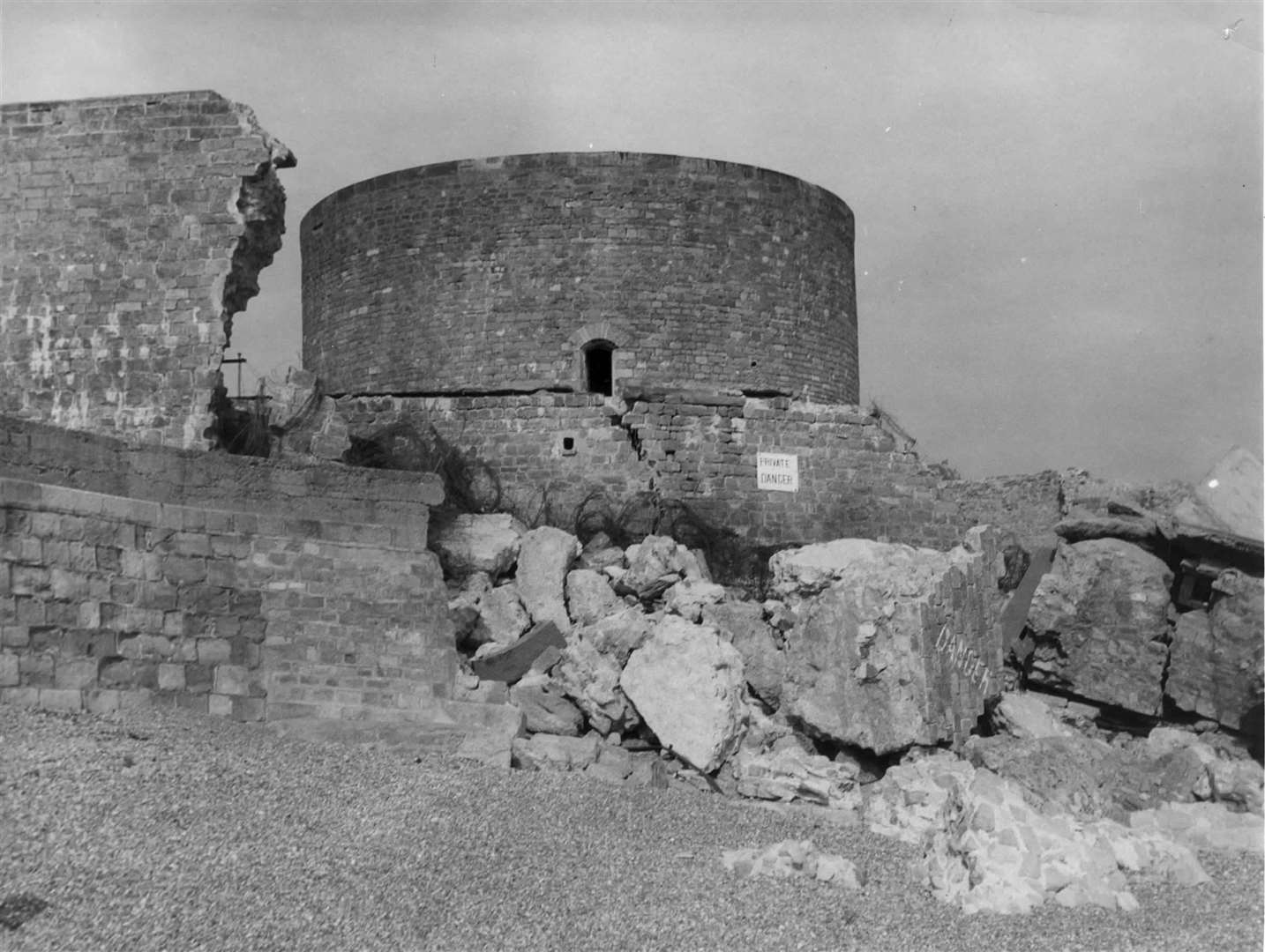 Sandgate Castle ruins in April, 1951