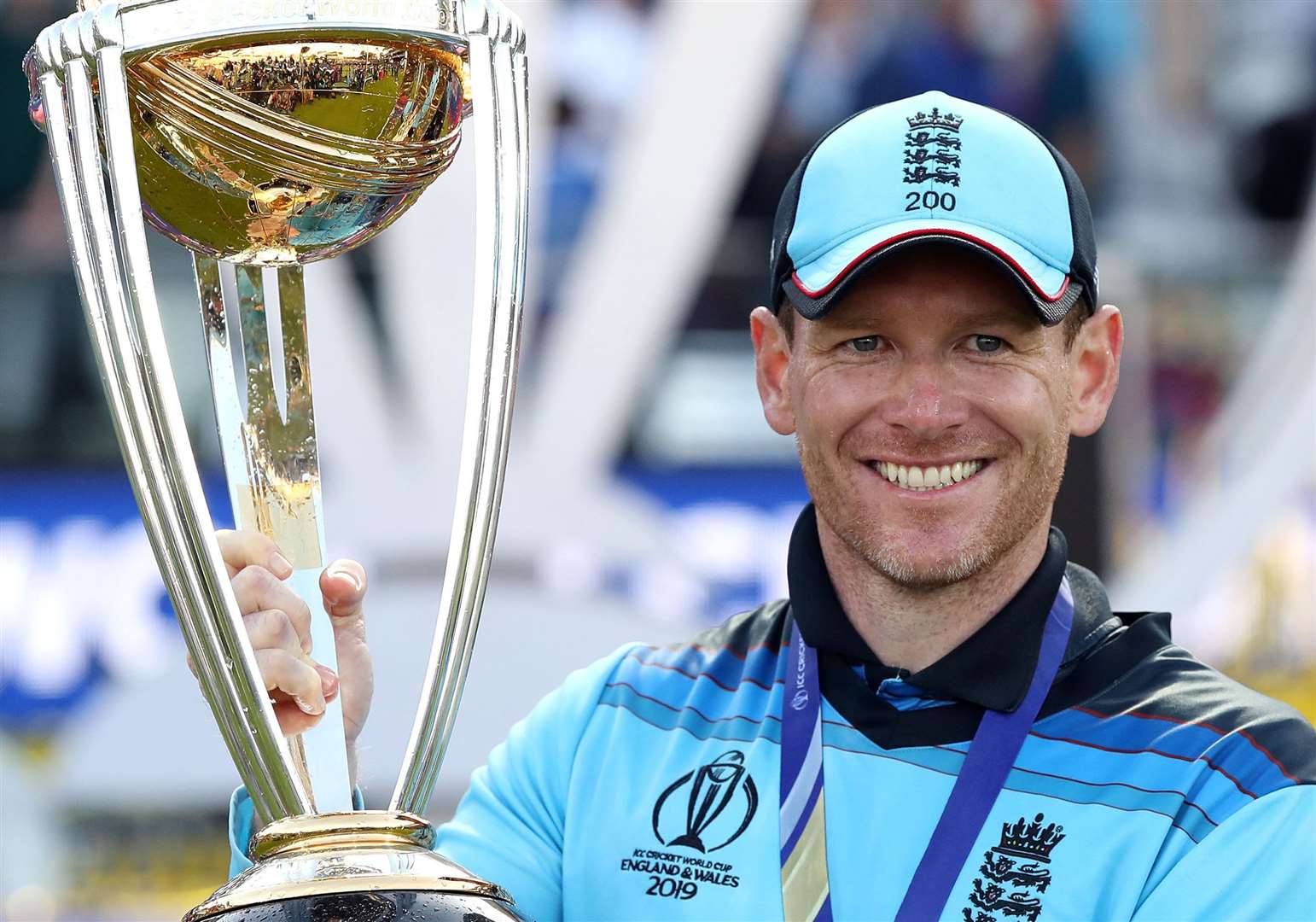 England's Eoin Morgan celebrates their win in the ICC World Cup Final at Lord's Picture: Nick Potts/PA Wire