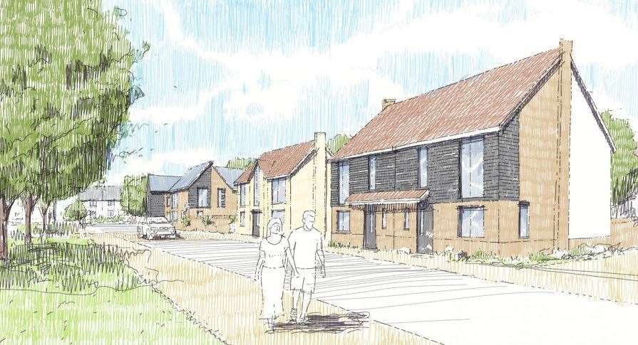 An artist's impression of how the homes would have looked in Monkton