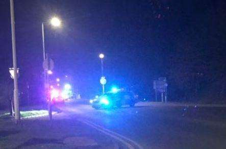 Emergency crews at the scene in Chart Road, Ashford Pic: @M3YPU (6019778)