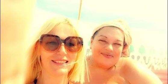 Tracy (left) with her friend Michelle (right) at the beach. Picture: Tracy Ryan