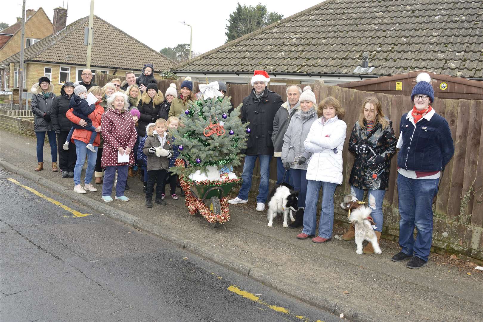 Residents gather in Kennington before presenting the tree. Picture: Paul Amos