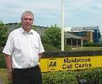 Paul Maloney, GMB union spokesman, outside the AA call centre in Maidstone. Picture: ARWEN HANN
