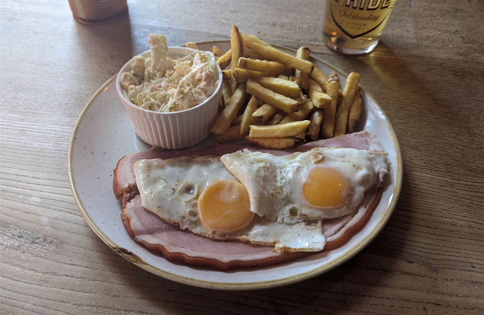 Ham, egg and chips at the Walnut Tree in Yalding