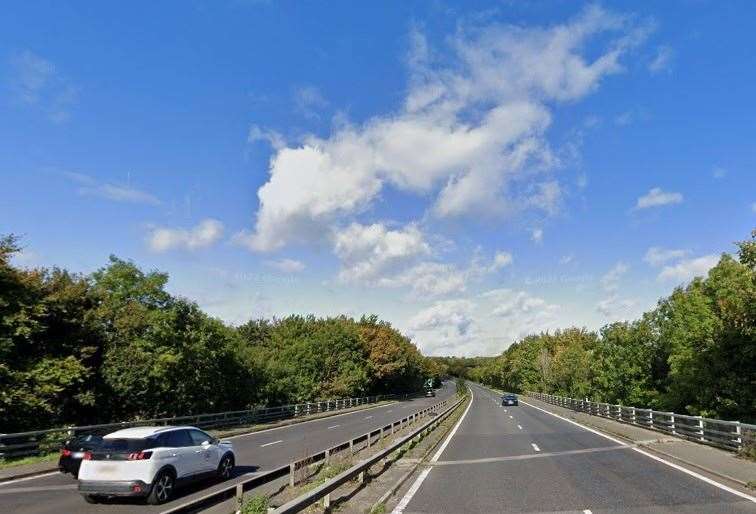 The A2 bridge near Bridge, Canterbury over Patrixbourne Road which will see 24 bearings replaced during a project lasting several months. Picture: Google