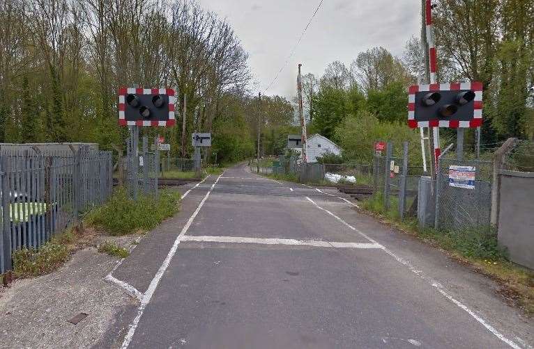 The Chilham crossing's barrier has been hit by a vehicle (42430759)