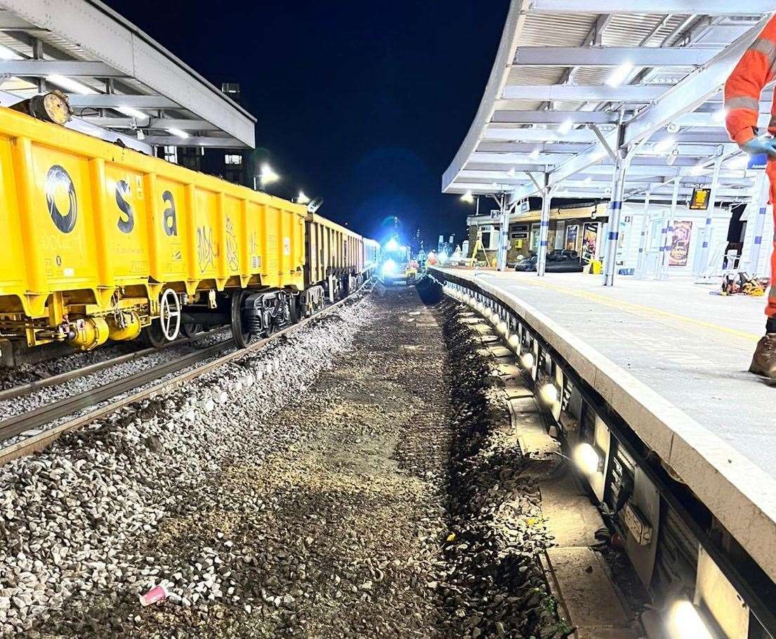 Old tracks were ripped out at Lewisham junction over the Christmas and New Year holidays. Picture: Network Rail/Colas Rail