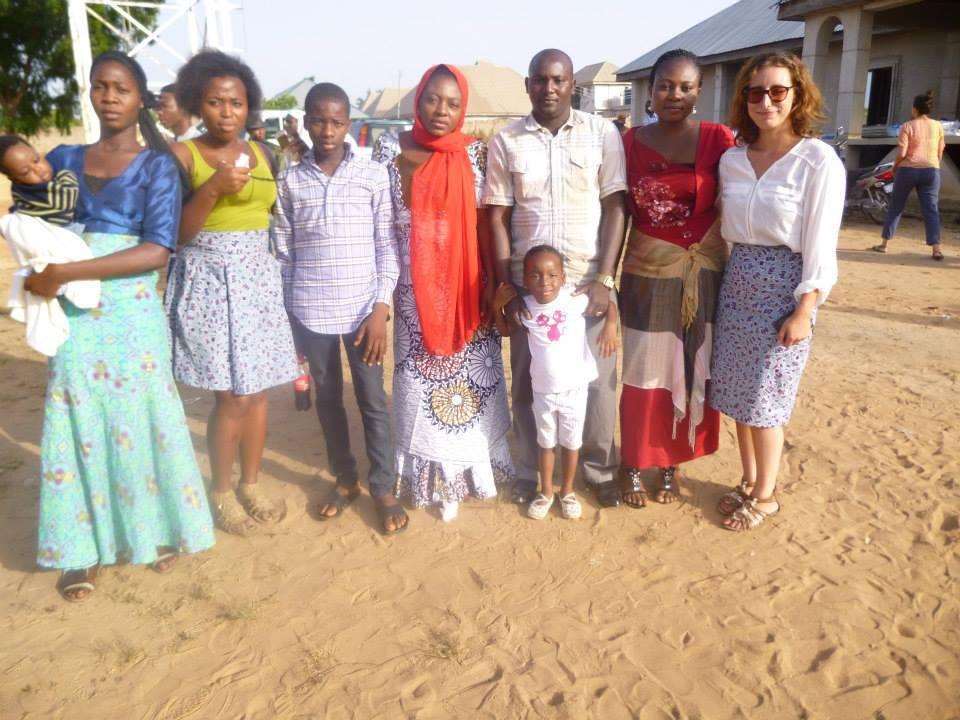 Sian Frost with her Nigerian host family