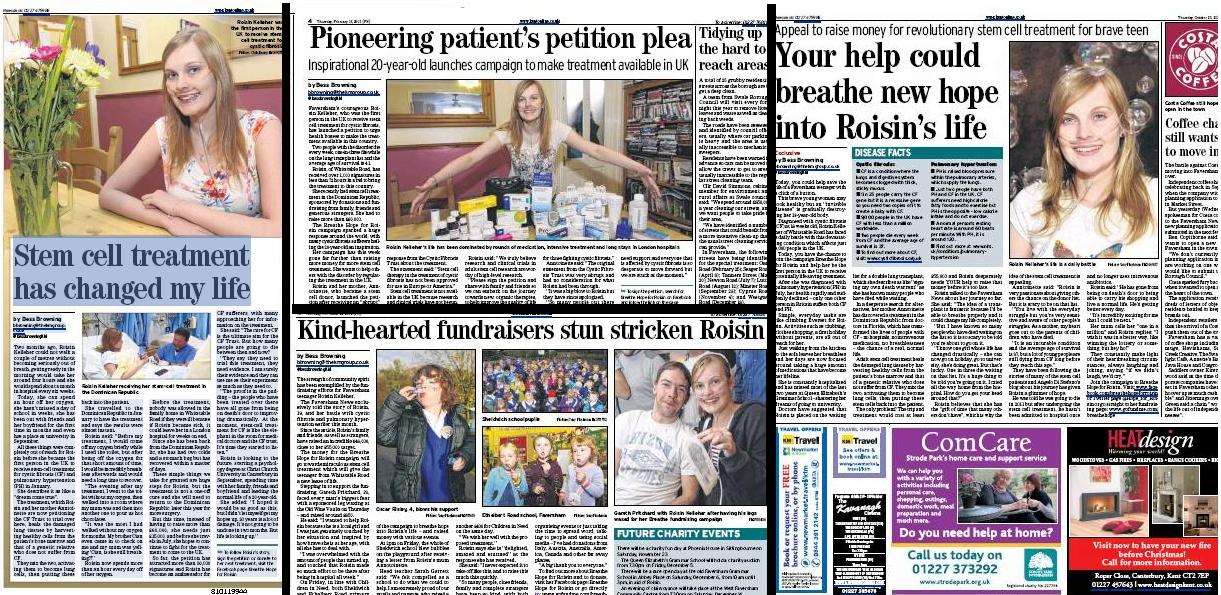 A few of the many times Roisin has appeared in Kent Online's sister paper the Faversham News.