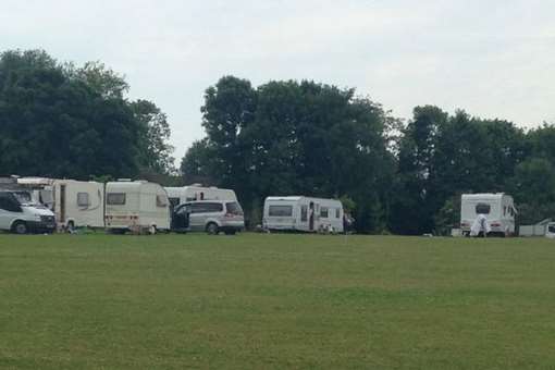 Caravans seen in Swanley Park today. Picture: @blackcab666