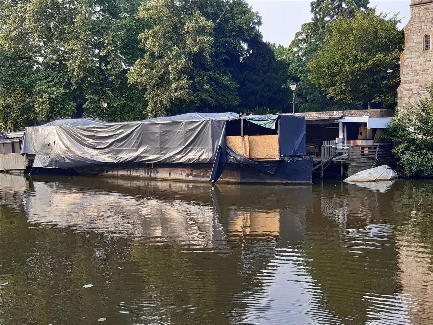 The barge restaurant on the River Medway in Maidstone in July 2021