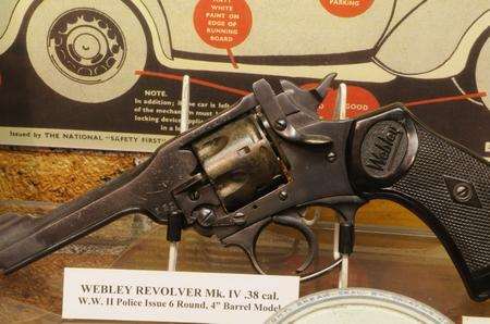A decommissioned Webley handgun from the Second World War has been stolen