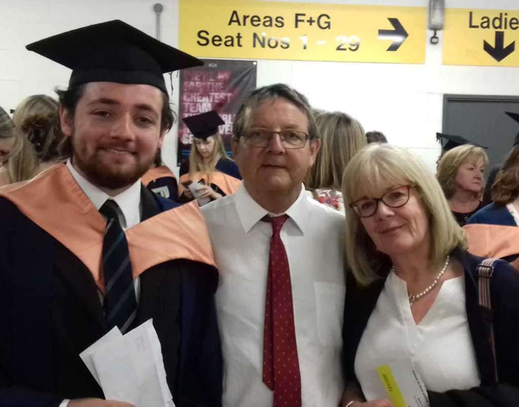 The family pictured at Jonathan's graduation. Picture: Jane Walczak