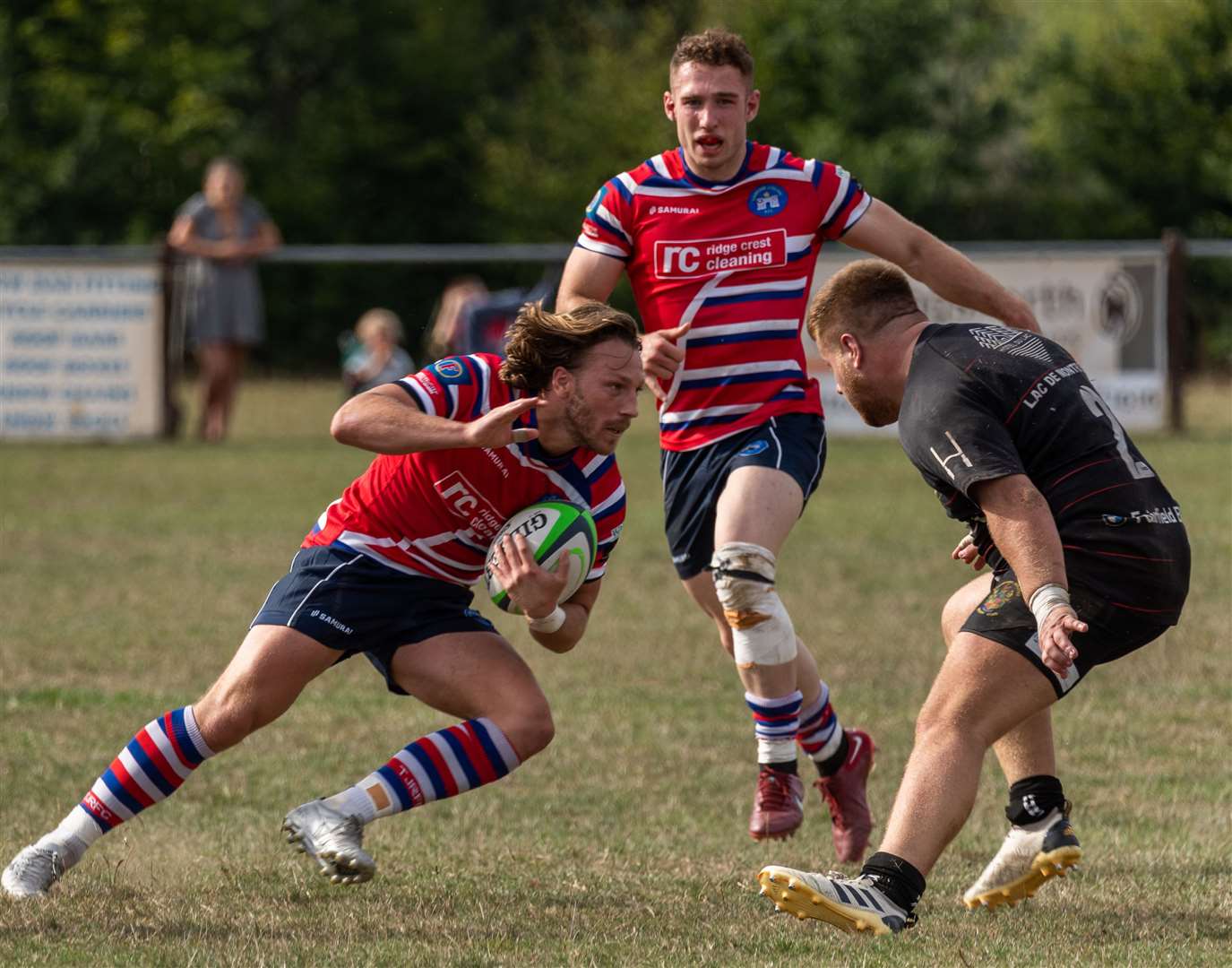 Tonbridge Juddians' Harvey Young takes on Rochford Hundred. Picture: Karl Lincoln