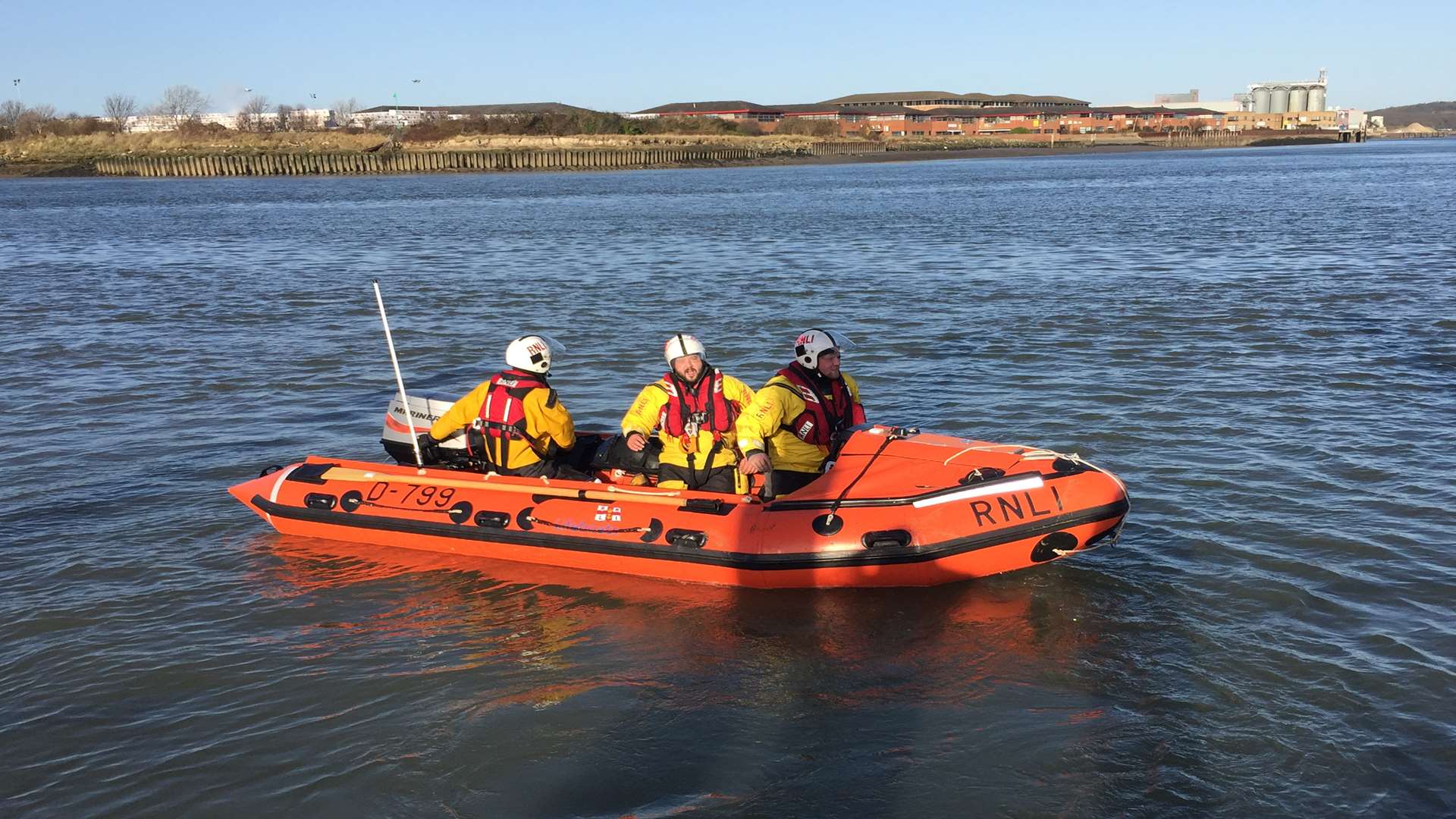 The Sheerness inshore lifeboat crew recovered the stray boat. Pic: Richard Rodgers