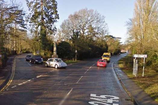 Noble Tree Road at the junction with the London Road, in Hildenborough. Picture: Google