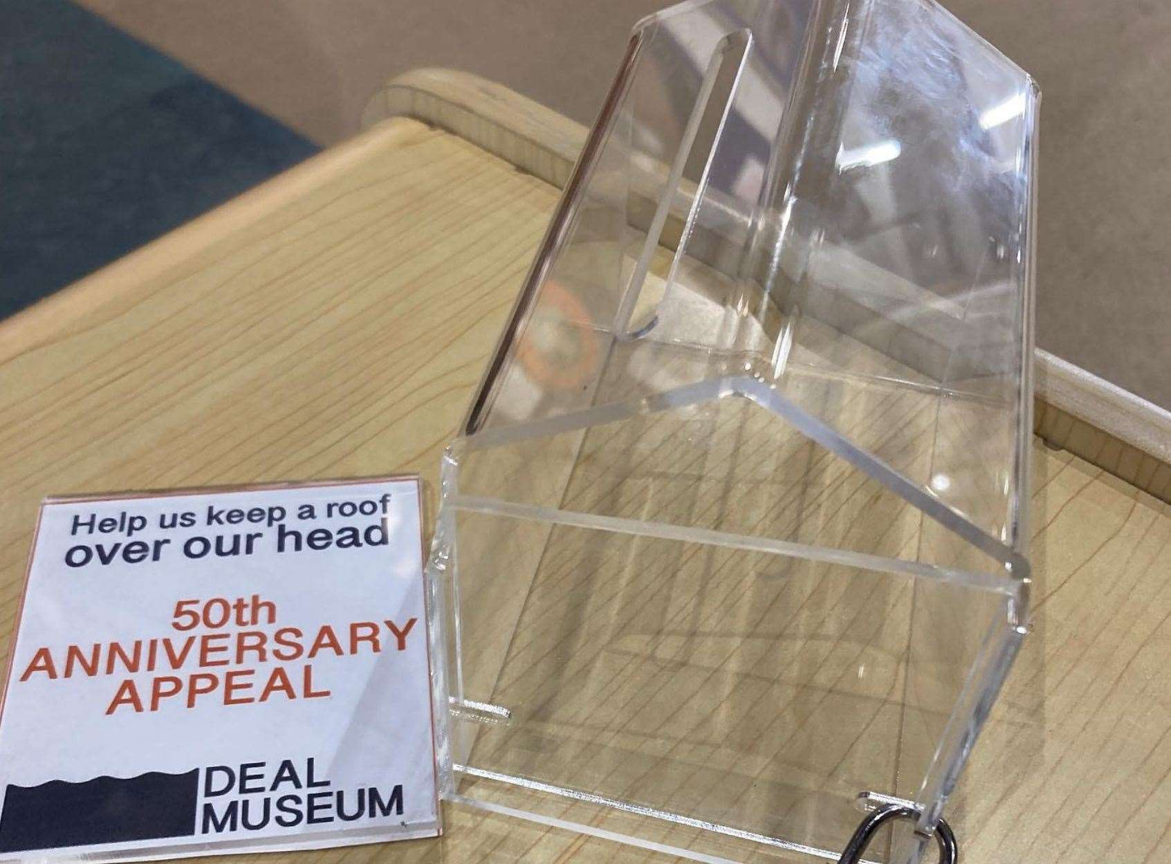 A donation box was seen smashed outside the museum. Picture: Deal Museum