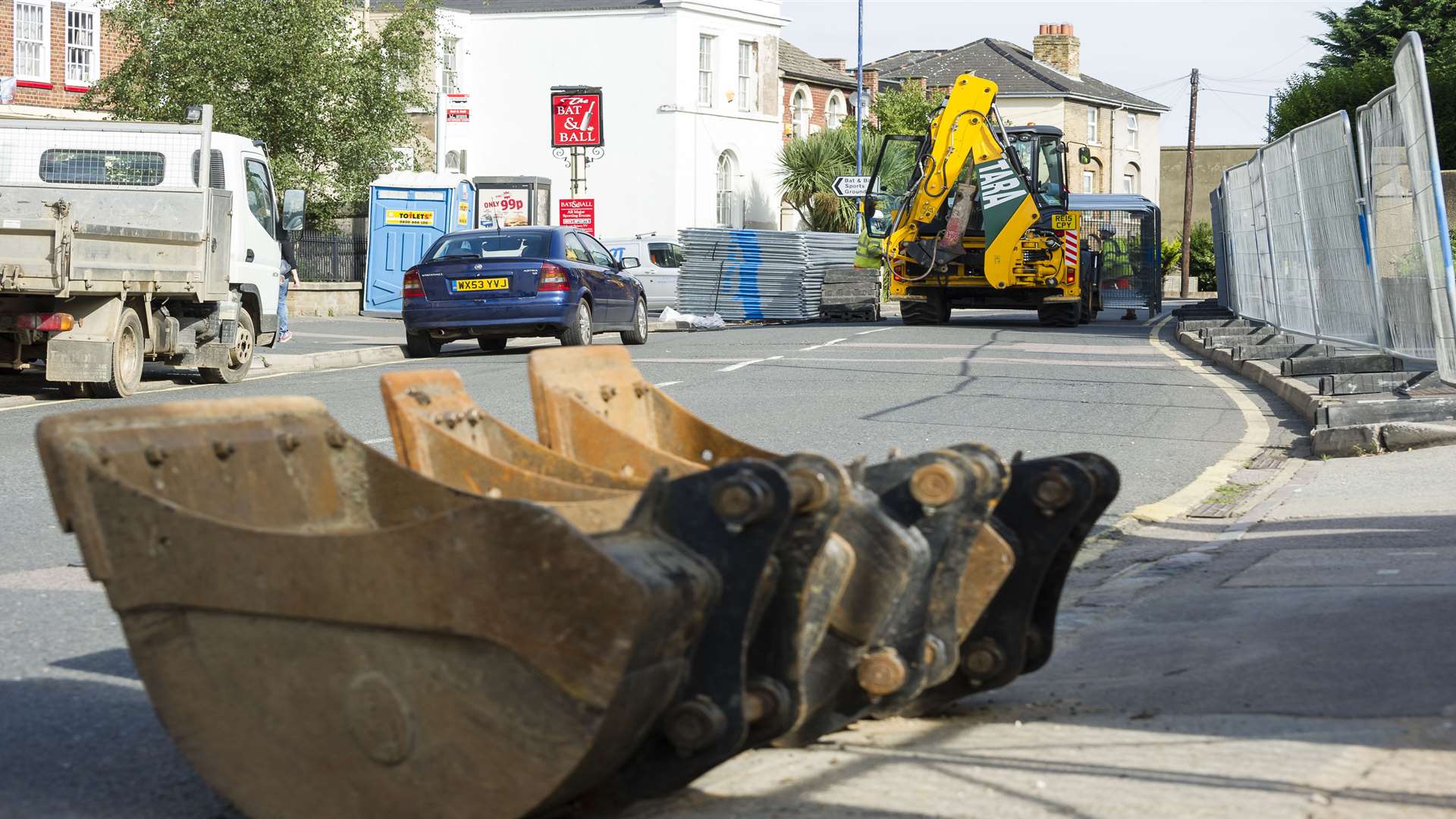 Start of resurfacing work on Wrotham Road, Gravesend.