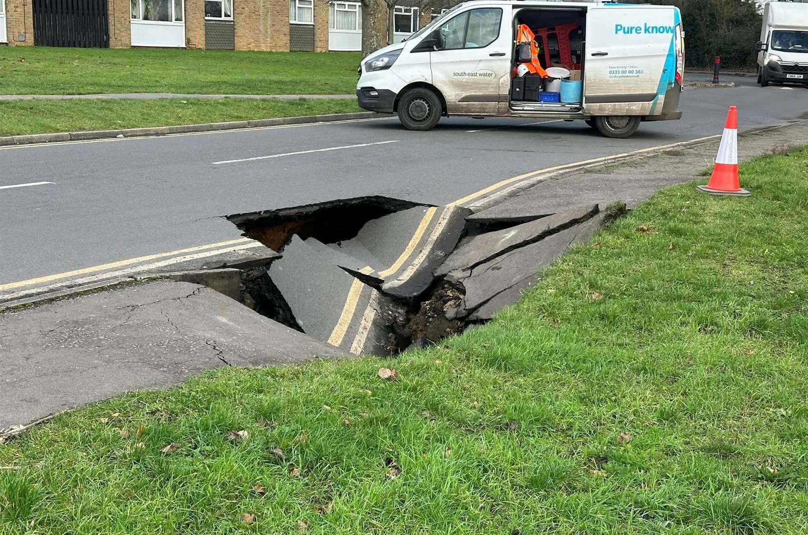The sinkhole opened up last month