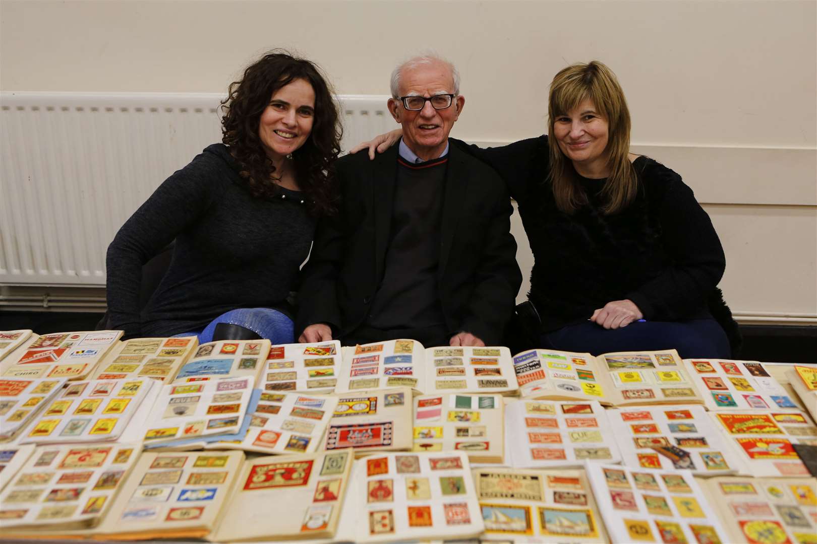 Tracey Gerred-Mumbray, Donald Tighe & Julie Gerred - Donald has one of the society's biggest collections of matchbox labels. Picture: Andy Jones (7826223)