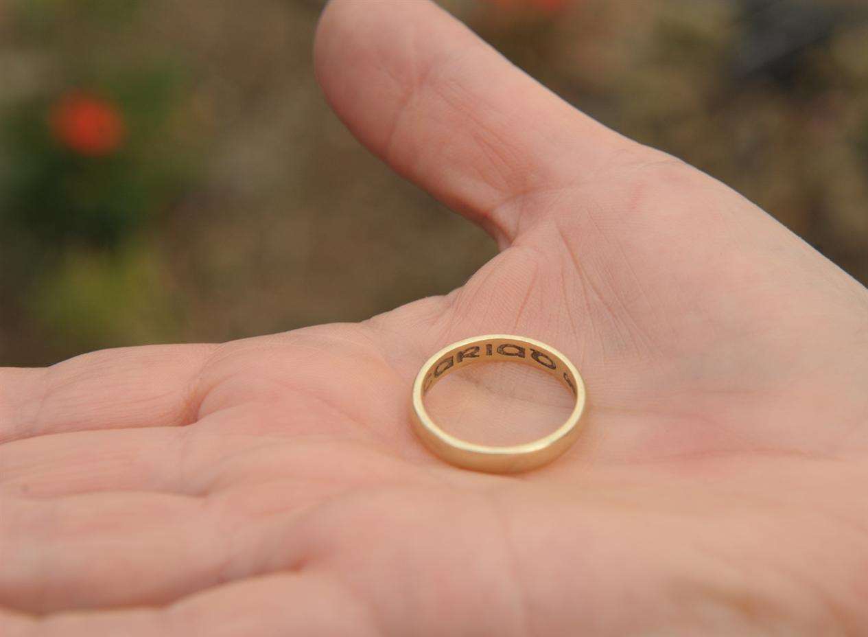Jane Etheridge's wedding ring was found by treasure hunters. Picture: Steve Crispe