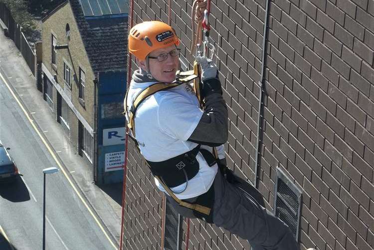 Staff from DHL Dartford took part in the KM Charity Team abseil in Maidstone for for Milly Moo Foundation. Ian Bardsley of Cuxton.