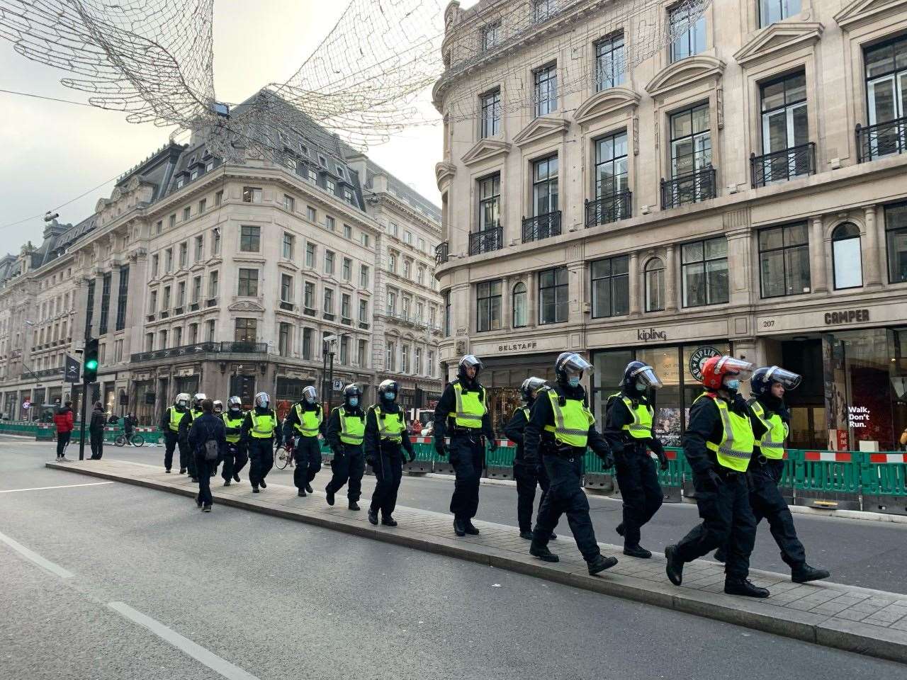 Police responding to protesters in Regent Street (Tom Pilgrim/PA)